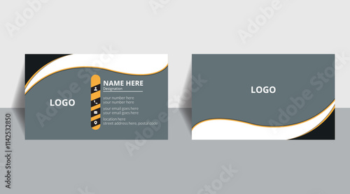 professional business card design template with image holder
