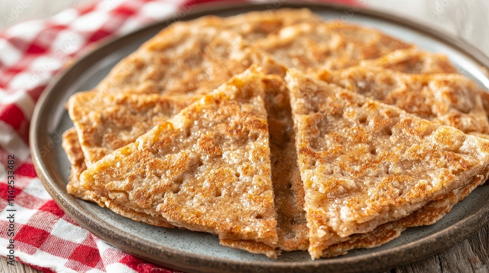 Delicious Crispy Roti Bread with Golden Brown Color and Flaky Layers Delicious Crispy Roti Bread with Golden Brown Color and Flaky Layers