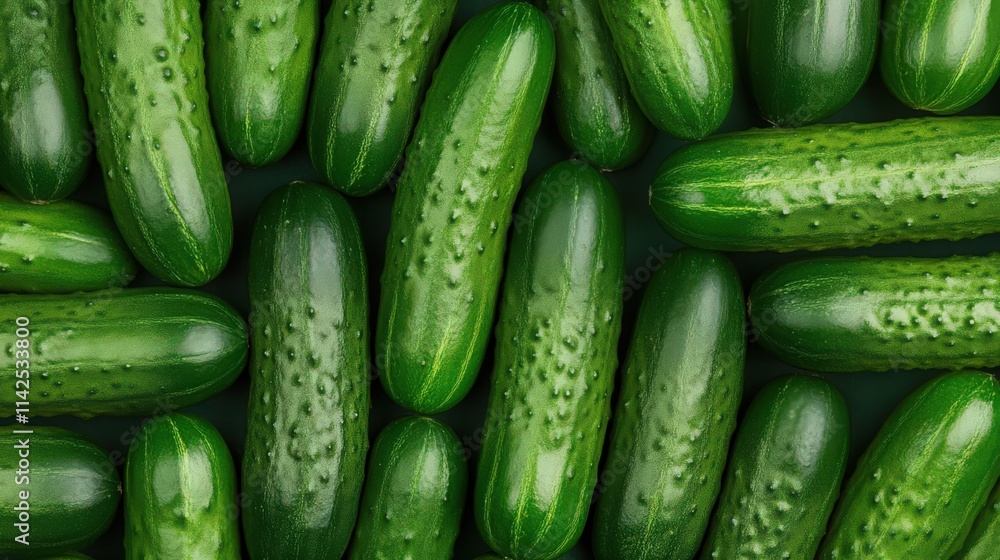 A bunch of cucumbers are shown in a close up A bunch of cucumbers are shown in a close up