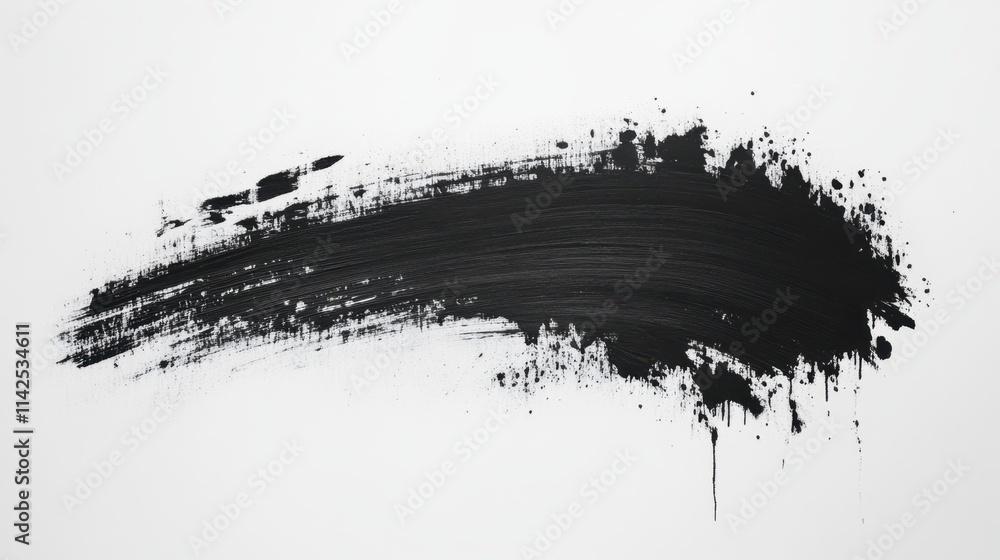 Artistic Black Paint Brush Stroke on White Background for Design Artistic Black Paint Brush Stroke on White Background for Design