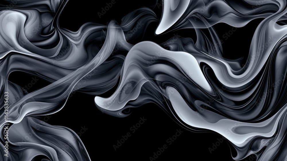 Obraz premium Abstract Smoke Design on Black Background for Creative Projects