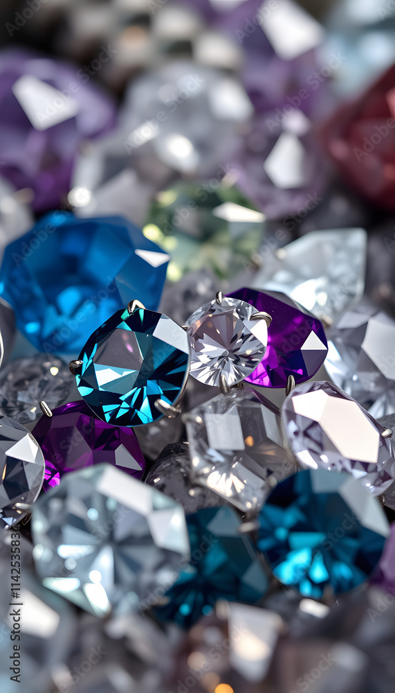 pile of gems, 8k. isolated with white highlights pile of gems, 8k. isolated with white highlights