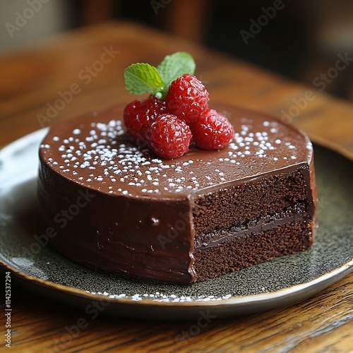 Chocolate Souffl Cake lightasair texture origin French haute cuisine function elegance photo