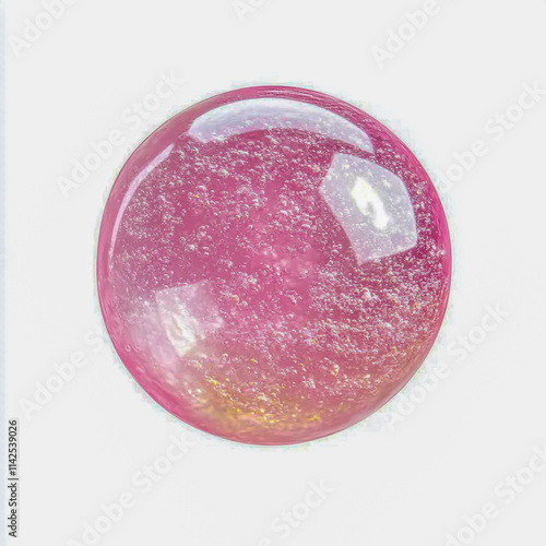 Pink bubblegum bubble isolated on white background. photo