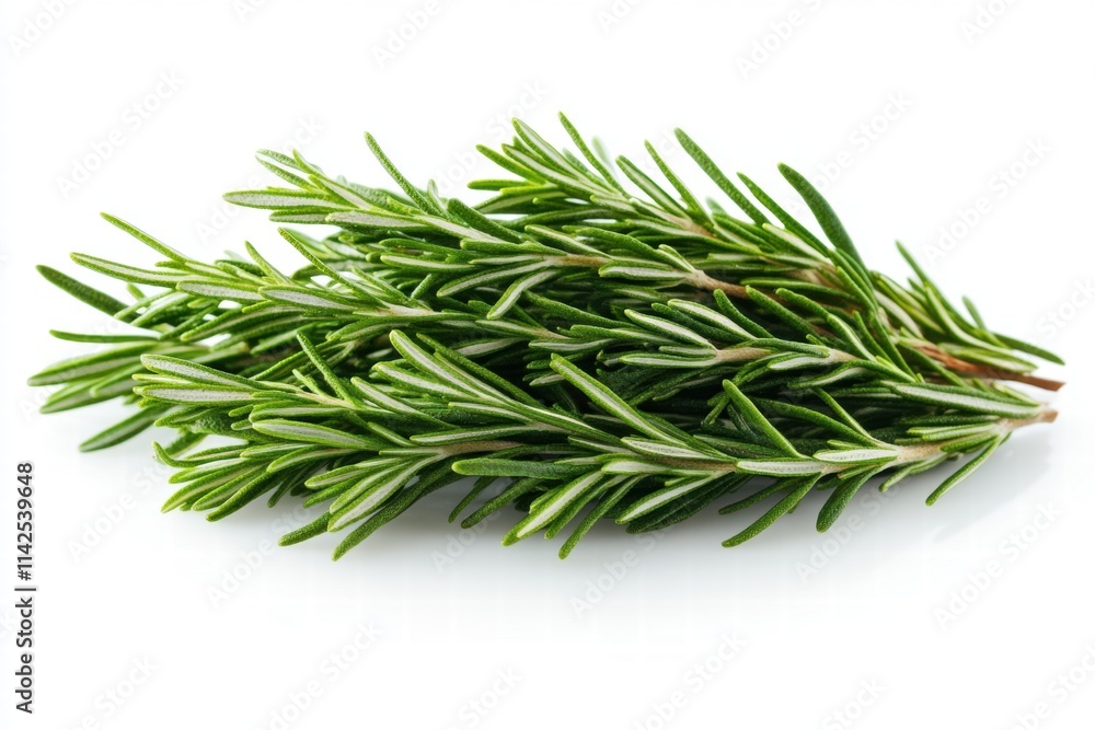 Fresh Rosemary Herbs on White Background for Culinary Use Fresh Rosemary Herbs on White Background for Culinary Use
