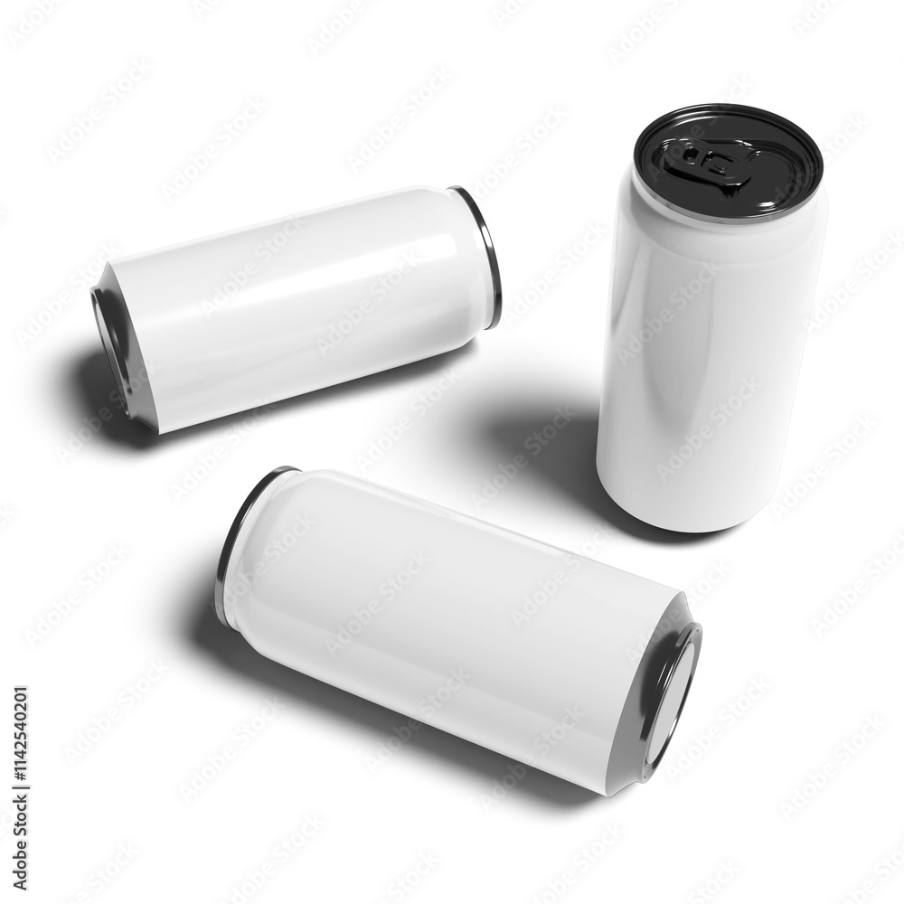 Cans in silver isolated on white background,canned with water drops,canned with water drops and ice Cans in silver isolated on white background,canned with water drops,canned with water drops and ice