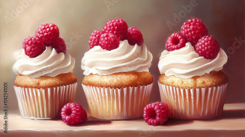 Delicious Cream Raspberry Cupcakes