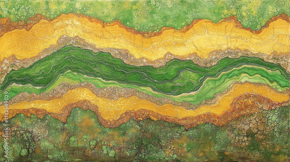 Vibrant Abstract Landscape with Yellow and Green Textures Vibrant Abstract Landscape with Yellow and Green Textures