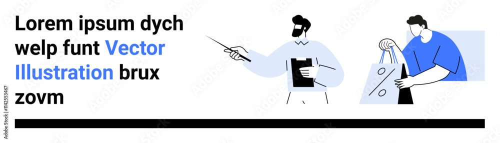 Business professional pointing at data with clipboard, colleague placing items in reusable bag. Ideal for team collaboration, business presentation, eco-friendly practices, retail, teamwork Business professional pointing at data with clipboard, colleague placing items in reusable bag. Ideal for team collaboration, business presentation, eco-friendly practices, retail, teamwork