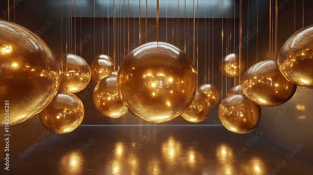 Golden World Illustration Featuring Elegant Metallic Tones and Luxurious Details