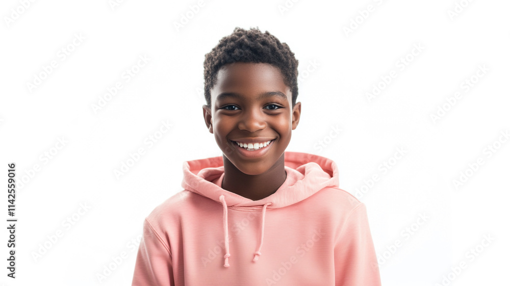 a smiling boy wearing a pink sweatshirt isolated on a white background a smiling boy wearing a pink sweatshirt isolated on a white background