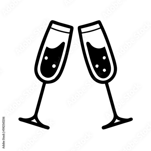 Sparkling champagne glases clincking in a festive mood representing celebration and joy