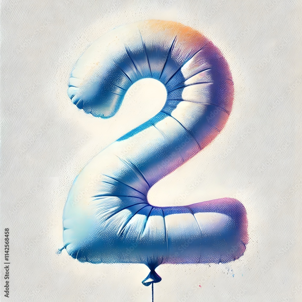 숫자 2 모양 풍선, 파스텔화, jpeg (a balloon in the shape of a number two, pastel painting, jpeg) 숫자 2 모양 풍선, 파스텔화, jpeg (a balloon in the shape of a number two, pastel painting, jpeg)
