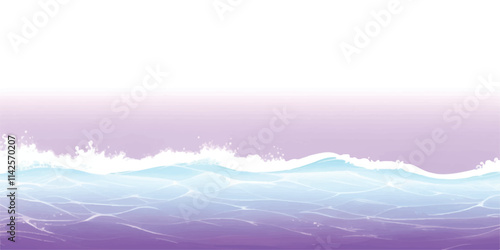 "Serene Ocean Flow: Abstract Watercolor Waves: A tranquil watercolor texture in soft purple and white, representing calm ocean waves, perfect for creative banners, digital art, and abstract designs."
