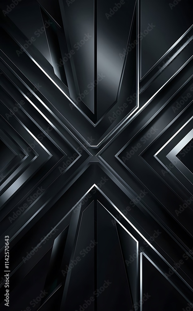 Obraz premium Dark geometric black abstract background elegent design pattern vector