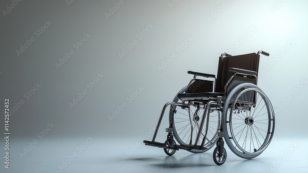 a wheelchair. white background. offering clear copy space for branding and promotional use. copy text space. a wheelchair. white background. offering clear copy space for branding and promotional use. copy text space.
