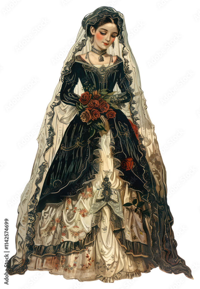 Obraz premium PNG Bride wedding historical victorian.