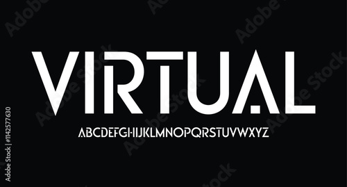 Abstract technology space font and alphabet. techno and fashion fonts designs. Typography digital sci-fi movie concept. vector illustration
