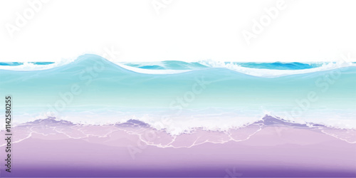 "Ocean Breeze: Purple Watercolor Waves Abstract Design: An abstract watercolor representation of ocean waves in soothing purple and white tones, ideal for serene, ocean-themed backgrounds