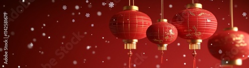 Red Lanterns in Snow: A fes...