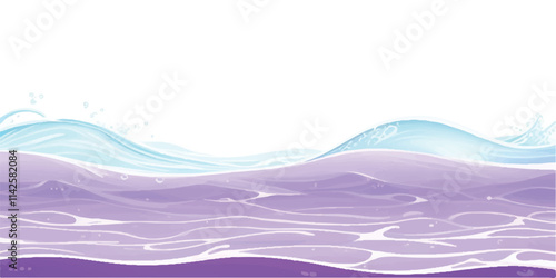"Abstract Water Waves in Soft Purple Tones: A unique watercolor design featuring ocean waves in soft purple hues and gentle white accents, perfect for ocean-inspired abstract graphics."
