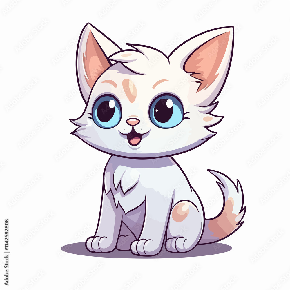 Cute Cat Cartoon Icon Vector Illustration Isolated for Design Projects Cute Cat Cartoon Icon Vector Illustration Isolated for Design Projects