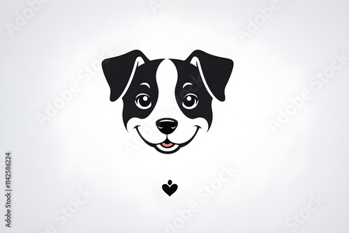 abstract black icon of a charming dog photo