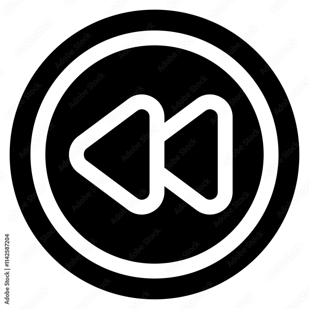 Rewind Button Icon For Design Element Rewind Button Icon For Design Element