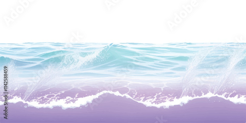 "Purple Ocean: Fluid Abstract Watercolor Wave Texture: Soft and fluid watercolor waves in shades of purple and white, perfect for banners, digital art, or any ocean-inspired graphic design project."