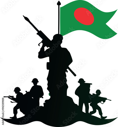 Celebrating Victory Day of Bangladesh 16December 1971 Vector Illustration Art generated Ai photo