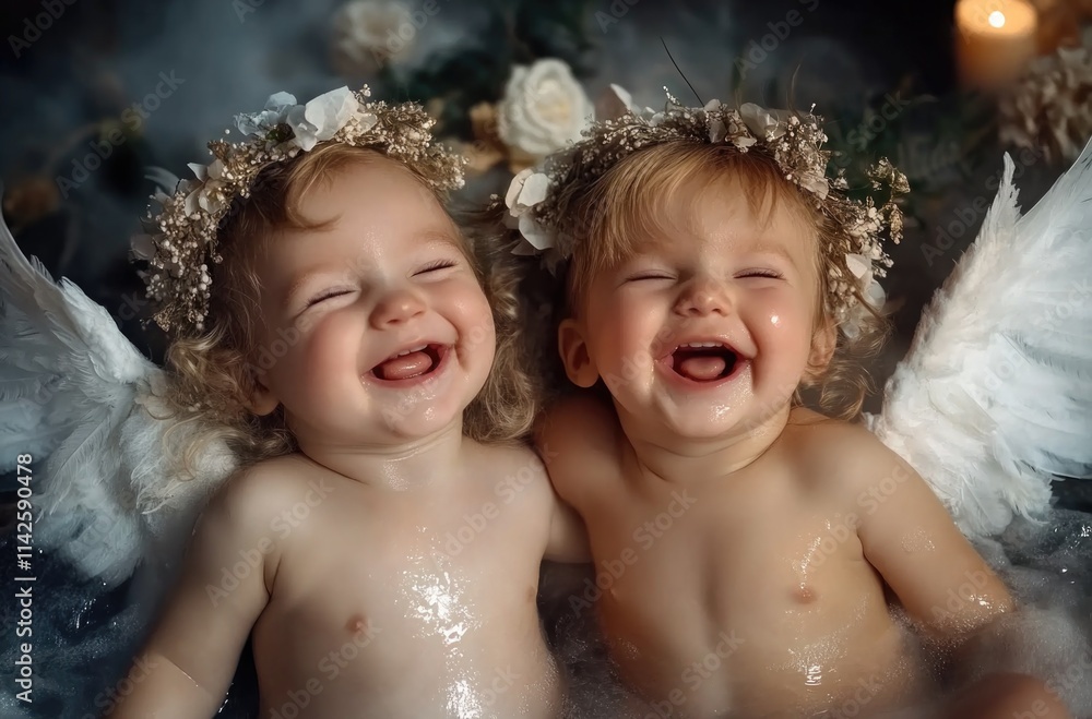 Happy infant cherub - gleeful spirit, soft feathers, bright joy, angelic innocence, delicate wings, cheerful demeanor, radiant glow, serene essence, heavenly beauty, celestial charm. Happy infant cherub - gleeful spirit, soft feathers, bright joy, angelic innocence, delicate wings, cheerful demeanor, radiant glow, serene essence, heavenly beauty, celestial charm.