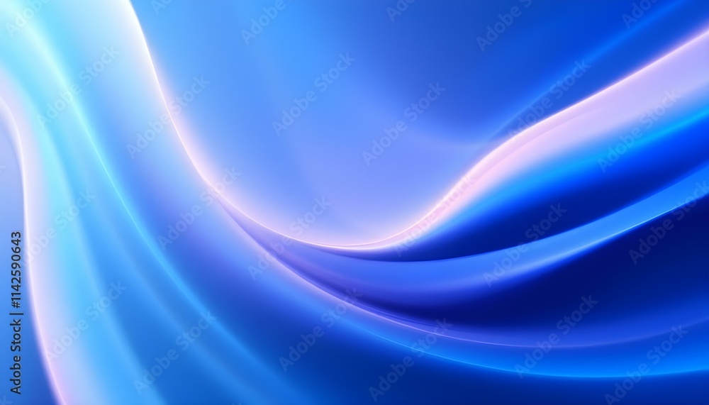 Obraz premium Abstract soft blue wave background. 3D blue background with blue lines curved wavy sparkle with copy space for text. Gradient blue background. Abstract soft blue wave background.