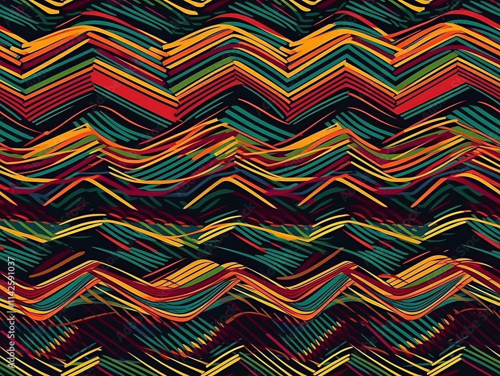 Abstract Colorful Zigzag Pattern Design