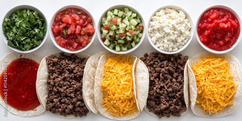 Tacos with Fresh Ingredients and Toppings Tacos with Fresh Ingredients and Toppings