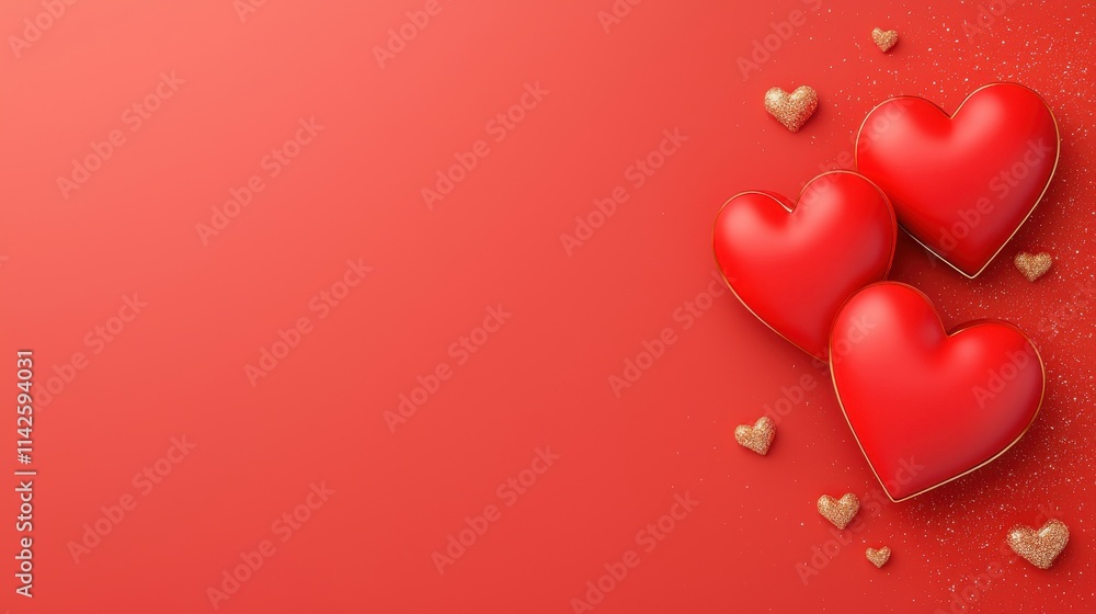 Valentine's day red heart arrangement romantic theme close-up Valentine's day red heart arrangement romantic theme close-up