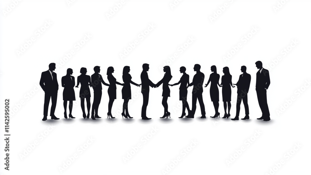 Business silhouettes showcasing teamwork and collaborative professional efforts. Vector icon
Business silhouettes showcasing teamwork and collaborative professional efforts. Vector icon