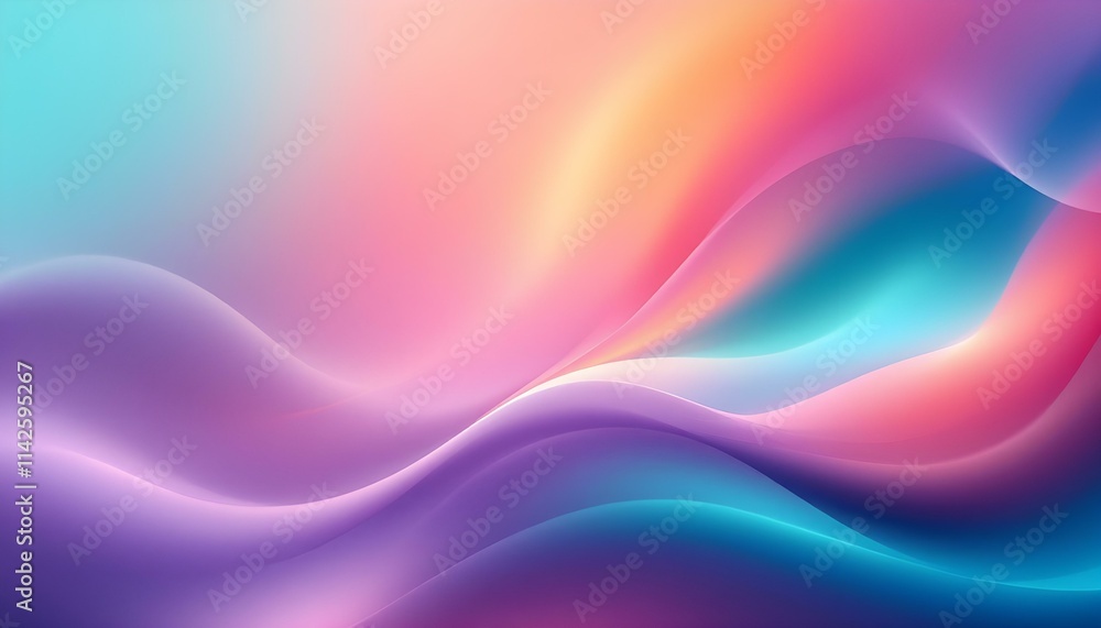 Obraz premium Abstract wave lines pattern dynamic colorful light flowing isolated on black background design element in the concept of music. Iridescent wavy liquid blob in a bold holographic style background