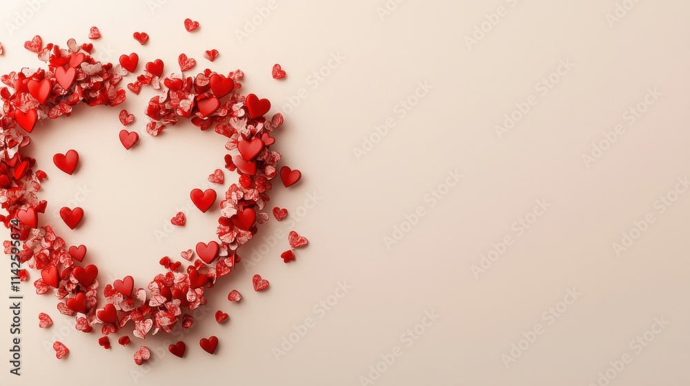 Close-up of red heart decorations for valentine's celebration Close-up of red heart decorations for valentine's celebration