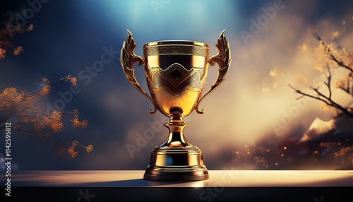 The trophy glistens, symbolizing dreams fulfilled.  