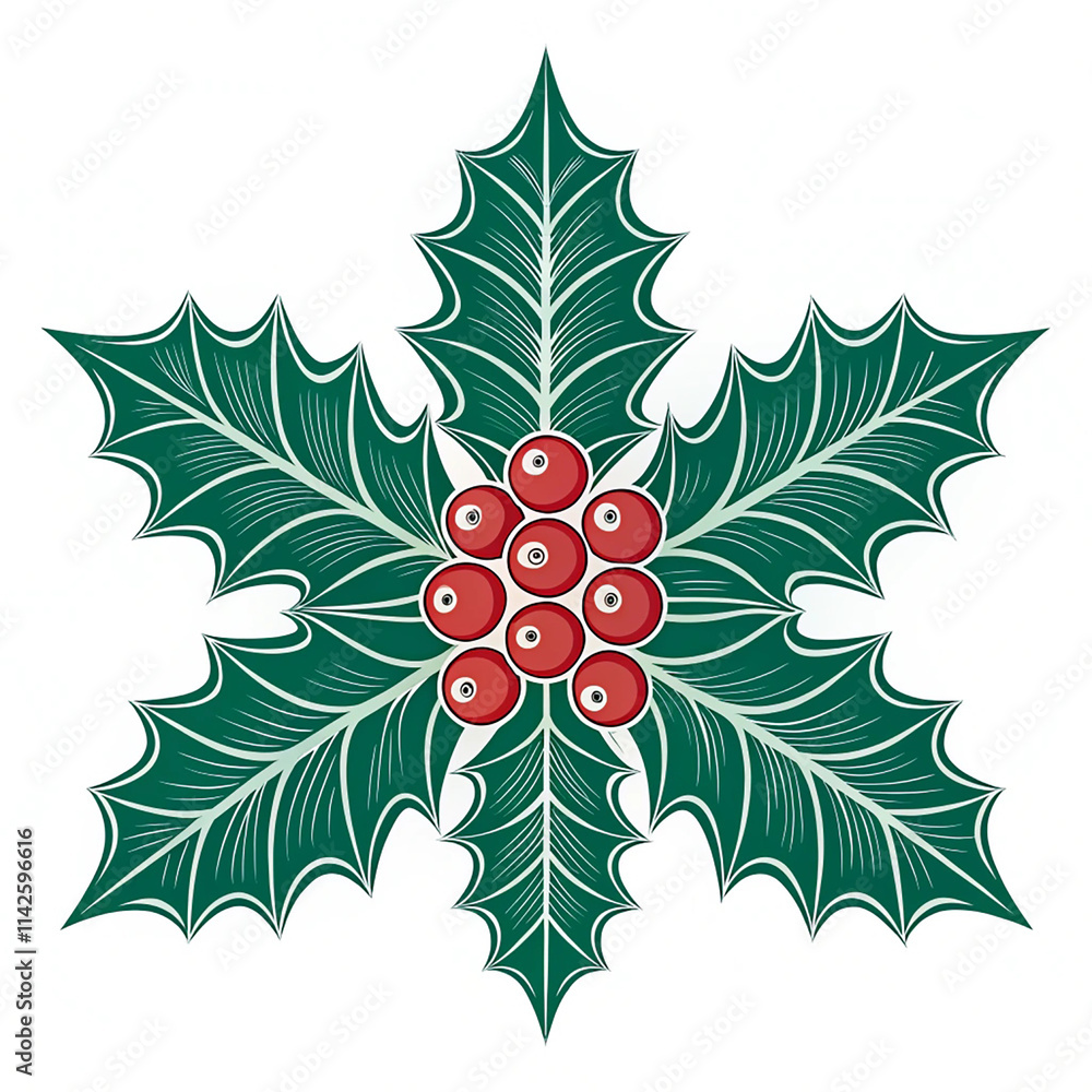 Festive Christmas Holly – Simple and Elegant Vector Design Festive Christmas Holly – Simple and Elegant Vector Design