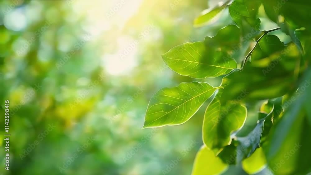 Vibrant Green Leaves: Nature's Gentle Breeze Background Video Footage Vibrant Green Leaves: Nature's Gentle Breeze Background Video Footage