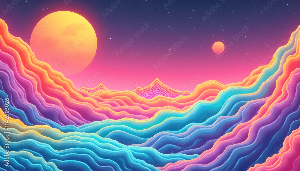 Bold Memphis-Inspired Retro Wave Patterns in Pastel Tones Bold Memphis-Inspired Retro Wave Patterns in Pastel Tones