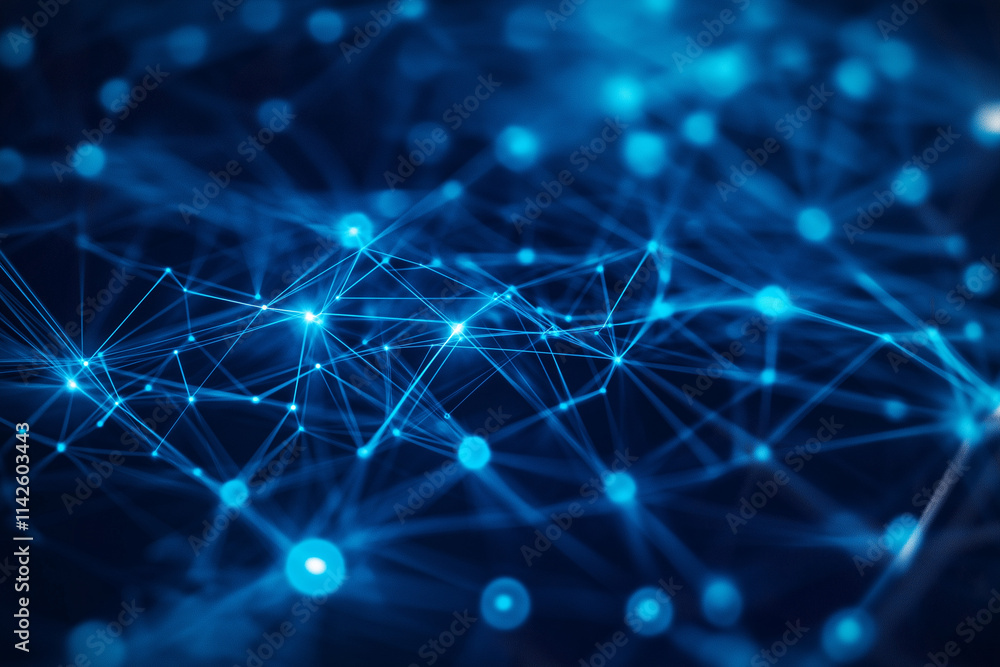 Network connections represented in blue tones Network connections represented in blue tones