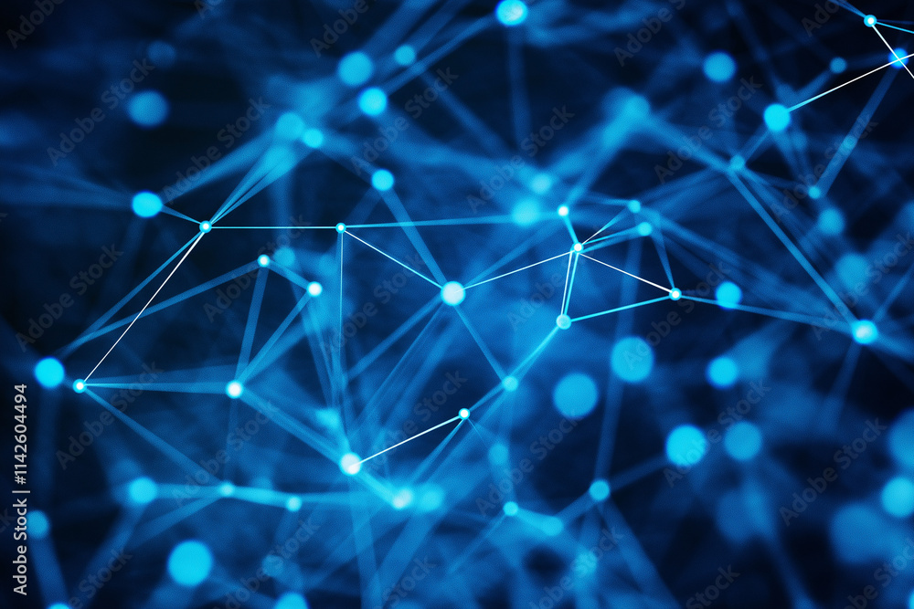Network connections represented in blue tones Network connections represented in blue tones