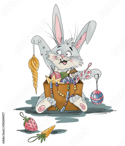 Christmas Rabbit with decorations