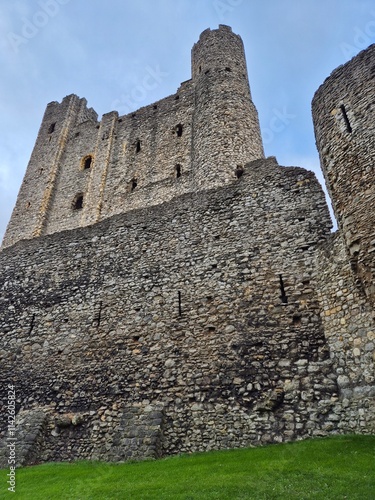 Rochester castle and cathedral in winter photo