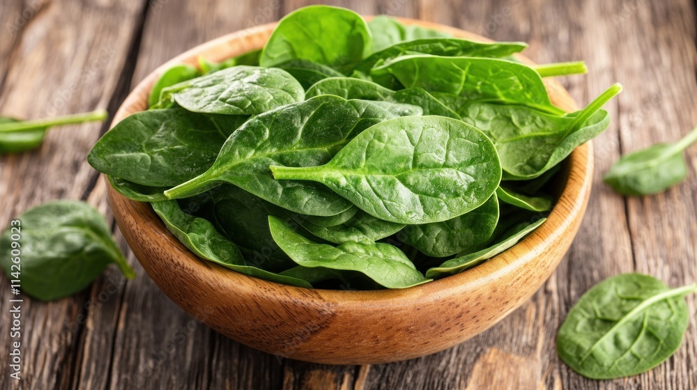 Fresh spinach salad preparation kitchen recipe guide cozy environment bird's eye view healthy eating concept Fresh spinach salad preparation kitchen recipe guide cozy environment bird's eye view healthy eating concept