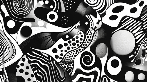 Modern Abstract Design in Black and White