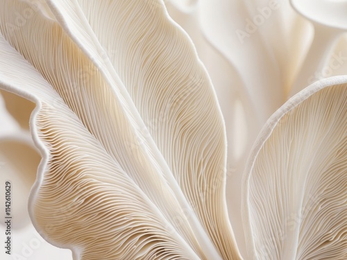 close up of gills of a mushroom for abstract background photo