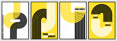 run sport track sports event or championship background. Poster banner line yellow design and abstract running track on stadium. Vector illustration graphic elements for flyer, cover, brochure modern 